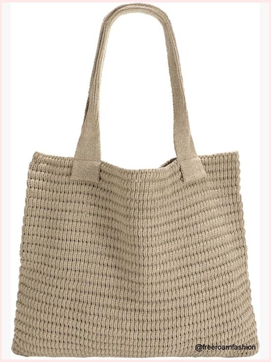 Handbags - Large Crochet Mesh Tote Bag, Boho Summer Beach Bag, Lightweight Foldable